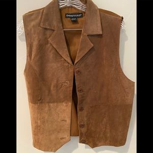 Vintage Suede Leather Vest Size 10